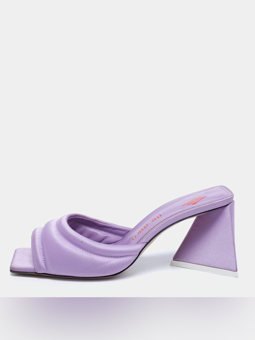 The Attico Devon Heel Lilac Satin Mule